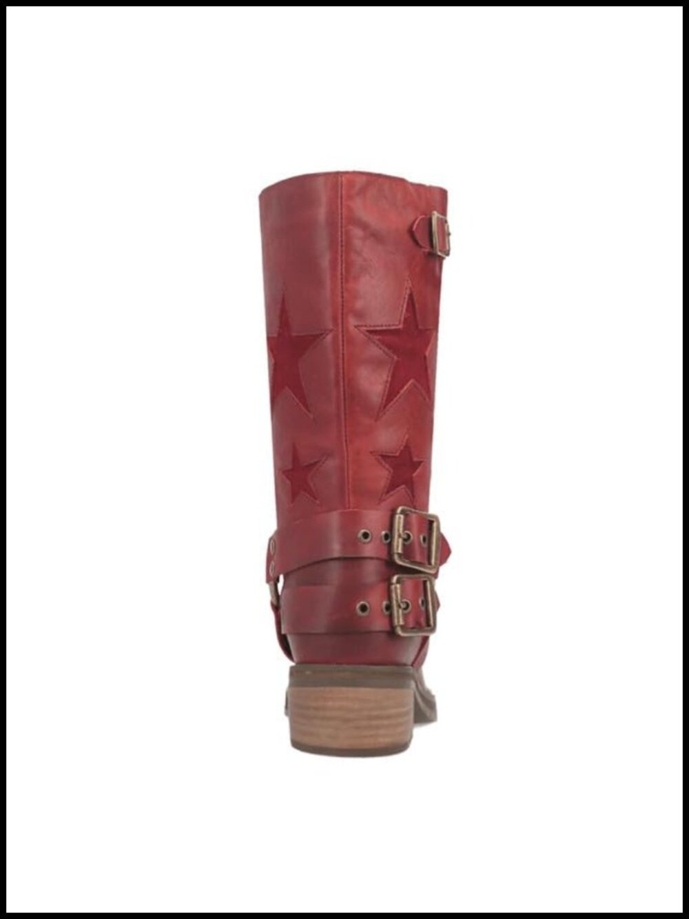 Mid Calf Western Riding Boots Vegan Leather Square Toe Chunky Heel - Picture 4 of 5